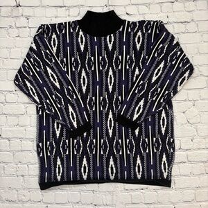 Vtg 90s JC & Louis New York Acrylic Sweater Fits Adult Large Purple Coogi Style